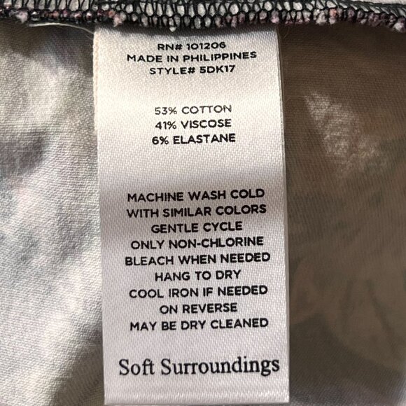 Soft Surroundings In Bloom Floral Pants Pull On Control Slim Panel Stretchy 1X - Picture 7 of 11